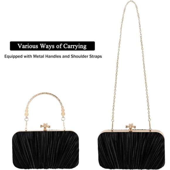 Fashion Womens Jane Satin Diamante Clutch Rhinestone Evening Bridal Prom Party - Picture 3 of 6